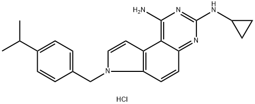 7H-Pyrrolo[3,2-f]quinazoline-1,3-diaMine, N3-cyclopropyl-7-[[4-(1-Methylethyl)phenyl]Methyl]-, (Hydrochloride) (1:2) Structural