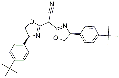 Bis[(4S)-4-(4-tert-butylphenyl)-4,5-dihydro-2-oxazolyl]acetonitrile Structural