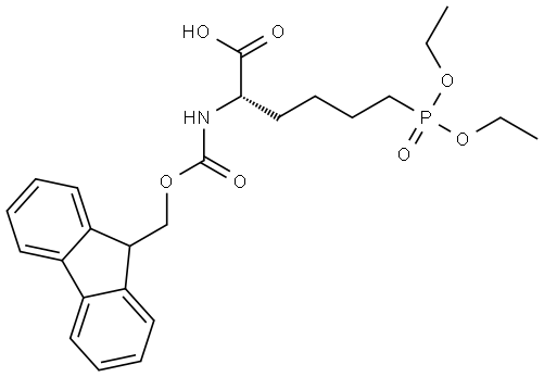 Fmoc-L-2-amino-6-(O,O'-diethyl-phosphono)hexanoicacid Structural
