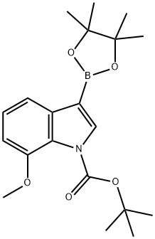 1-BOC-7-Methoxyindole-3-boronic acid, pinacol ester Structural