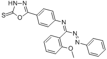 5-(4-(((2-Methoxyphenyl)(phenylazo)methylene)amino)phenyl)-1,3,4-oxadi azole-2(3H)-thione