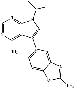 5-(4-aMino-1-isopropyl-1H-pyrazolo[3,4-d]pyriMidin-3-yl)benzo[d]oxazol-2-aMine Structural