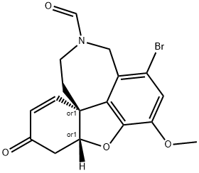4a,5,9,10,11,12-hexahydro-1-bromo-3-methoxy-11-formyl-6H-benzofuro[3a,3,2-ef
][2]benzazepin-6-one Structural Picture