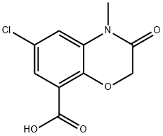 6-Chloro-3,4-dihydro-4-methyl-3-oxo-2H-1,4-benzoxanine-8-carboxylic acid Structural