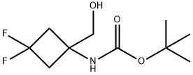 tert-butyl N-[3,3-difluoro-1-(hydroxymethyl)cyclobutyl]carbamate Structural