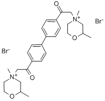 4,4'-Bis((2-methyl-2,3,5,6-tetrahydro-1,4-oxazin-4-yl)acetyl)biphenyl dimethiobromide Structural