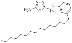 1,3,4-Oxadiazol-2-amine, 5-(1-methyl-1-(3-pentadecylphenoxy)ethyl)- Structural