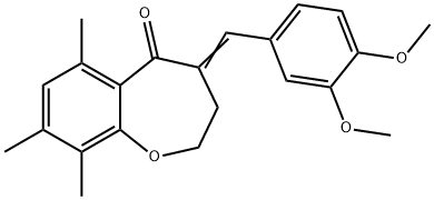 1-Benzoxepin-5(2H)-one, 3,4-dihydro-4-((3,4-dimethoxyphenyl)methylene) -6,8,9-trimethyl-