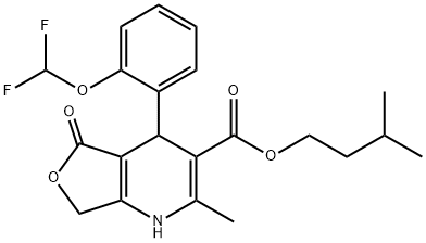 Furo(3,4-b)pyridine-3-carboxylic acid, 1,4,5,7-tetrahydro-4-(2-(difluo romethoxy)phenyl)-2-methyl-5-oxo-, 3-methylbutyl ester