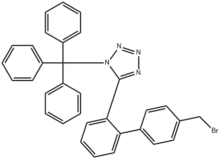 5-(4'-Bromomethyl-1,1'-biphenyl-2-yl)-1-triphenylmethyl-1H-tetrazole Structural Picture