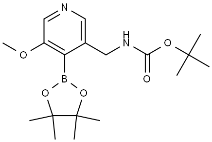 tert-Butyl (5-methoxy-4-(4,4,5,5-tetramethyl-1,3,2-dioxaborolan-2-yl)pyridin-3-yl)methylcarbamate Structural