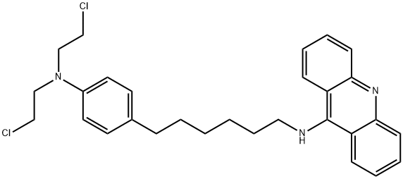 N-[6-[4-[bis(2-chloroethyl)amino]phenyl]hexyl]acridin-9-amine Structural