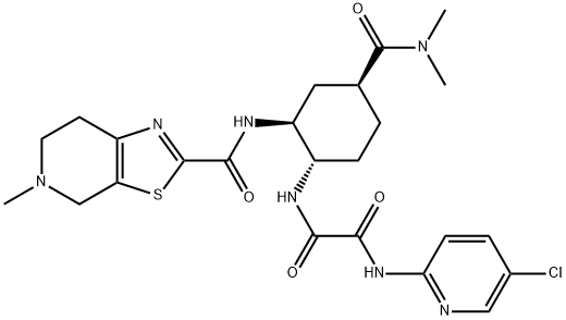 Ethanediamide, N1-(5-chloro-2-pyridinyl)-N2-[(1S,2S,4S)-4-[(dimethylamino)carbonyl]-2-[[(4,5,6,7-tetrahydro-5-methylthiazolo[5,4-c]pyridin-2-yl)carbonyl]amino]cyclohexyl]- Structural Picture