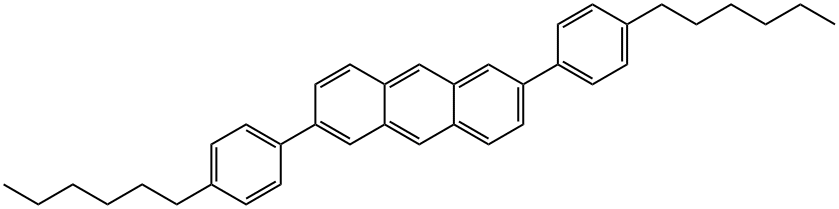 Anthracene, 2,6-bis(4-hexylphenyl)- Structural