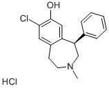 R-(-)-7-Chloro-8-hydroxy-3-methyl-1-phenyl-2,3,4,5-tetrahydro-1H-3-benzazepine, hydrochloride Structural