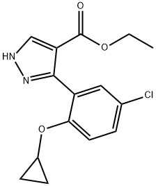 Ethyl 3-(5-chloro-2-cyclopropoxyphenyl)-1H-pyrazole-4-carboxylate Structural