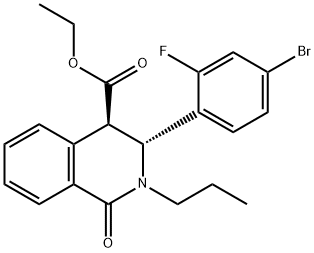 (3R,4R)-Ethyl 3-(4-bromo-2-fluorophenyl)-1-oxo-2-propyl-1,2,3,4-tetrahydroisoquinoline-4-carboxylate Structural