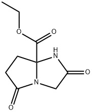 Ethyl tetrahydro-2,5-dioxo-1H-pyrrolo(1,2-a)imidazole-7a(5H)-carboxyla te Structural