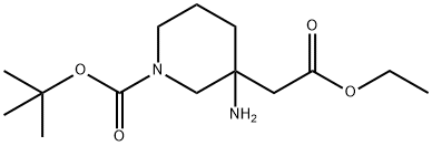 tert-butyl 3-aMino-3-(2-ethoxy-2-oxoethyl)piperidine-1-carboxylate Structural