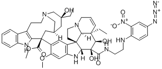 Vincaleukoblastine, 3-(((2-((4-azido-2-nitrophenyl)amino)ethyl)amino)c arbonyl)-O4-deacetyl-3-de(methoxycarbonyl)-