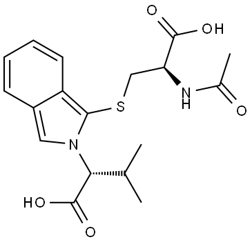 S-(2-(1-carboxy-2-methylpropyl)isoindole-1-yl)-N-acetylcysteine Structural