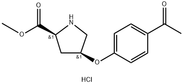Methyl (2S,4S)-4-(4-acetylphenoxy)-2-pyrrolidinecarboxylate hydrochloride Structural