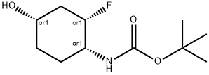 tert-butyl N-[(1R,2S,4S)-rel-2-fluoro-4-hydroxycyclohexyl]carbamate Structural