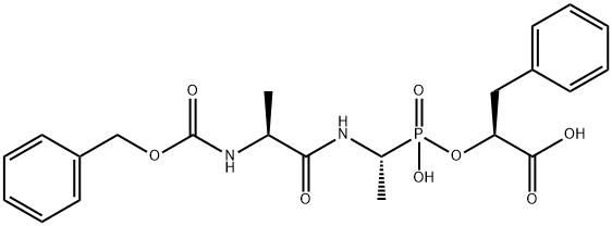O-((-((N-(phenylmethoxycarbonyl)alanyl)amino)ethyl)hydroxyphosphinyl)-3-phenylacetate Structural