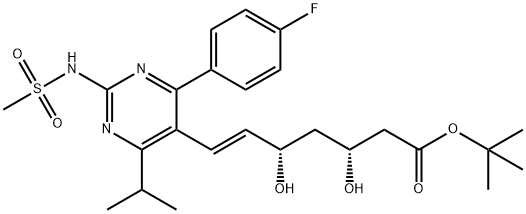 tert-Butyl-7-[4-(4-fluorophenyl)-6-isopropyl-2-mesylaminopyrimidin-5-yl]-(3R,5S)-dihydroxy-(E)-6-heptenoate Structural