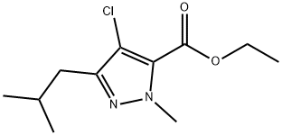 4-CHLORO-1-METHYL-3-(2-METHYLPROPYL)-1H-PYRAZOLE-5-CARBOXYLIC ACID ETHYL ESTER Structural