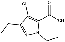 4-CHLORO-1,3-DIETHYL-1H-PYRAZOLE-5-CARBOXYLIC ACID Structural