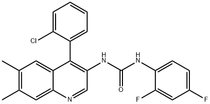 1-[4-(2-chlorophenyl)-6,7-dimethyl-quinolin-3-yl]-3-(2,4-difluoropheny l)urea Structural