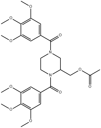 1,4-Bis(3,4,5-trimethoxybenzoyl)-2-piperazinemethanol acetate (ester) Structural