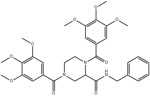 1,4-Bis(3,4,5-trimethoxybenzoyl)-N-(phenylmethyl)-2-piperazinecarboxam ide