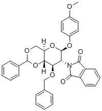 4-METHOXYPHENYL 3-O-BENZYL-4,6-O-BENZYLIDENE-2-DEOXY-2-PHTHALIMIDO-BETA-D-GLUCOPYRANOSIDE Structural