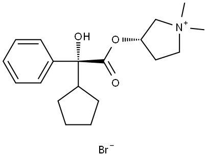 Pyrrolidinium, 3-[(cyclopentylhydroxyphenylacetyl)oxy]-1,1-dimethyl-, bromide, [S-(R*,S*)]- Structural