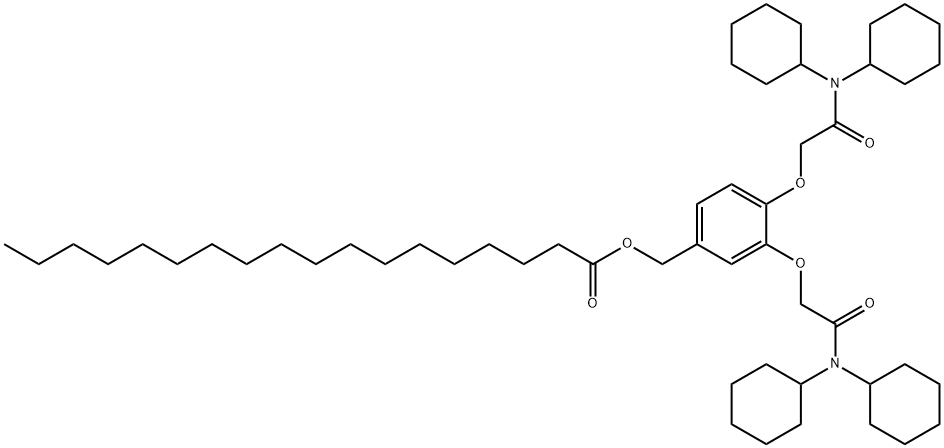 4-OCTADECANOYLOXYMETHYL-N,N,N',N'-TETRACYCLOHEXYL-1,2-PHENYLENEDIOXYDIACETAMIDE Structural