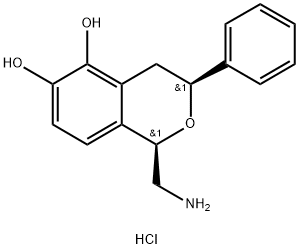 CIS-(+/-)-1-(AMINOMETHYL)-3,4-DIHYDRO-3-PHENYL-1H-2-BENZOPYRAN-5,6-DIOL HYDROCHLORIDE