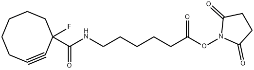 Hexanoic acid, 6-[[(1-fluoro-2-cyclooctyn-1-yl)carbonyl]amino]-, 2,5-dioxo-1-pyrrolidinyl ester Structural