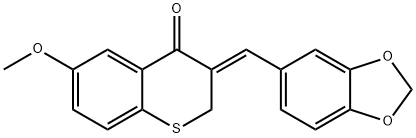 (Z)-2,3-Dihydro-3-(1,3-benzodioxol-5-ylmethylene)-6-methoxy-4H-1-benzo thiopyran-4-one Structural