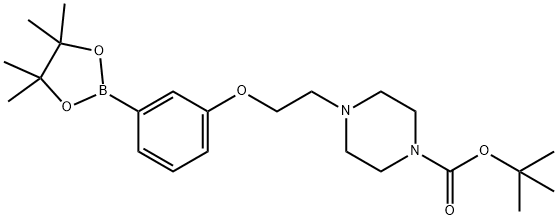 tert-Butyl 4-{2-[3-(4,4,5,5-Tetramethyl[1,3,2]dioxaborolan-2-yl)phenoxy]ethyl}piperazine-1-carboxylate Structural