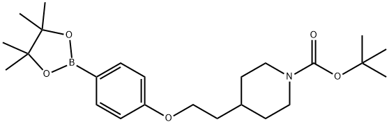 tert-Butyl 4-{2-[4-(4,4,5,5-tetramethyl[1,3,2]dioxaborolan-2-yl)phenoxy]ethyl}piperidine-1-carboxylate Structural
