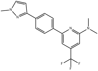 Dimethyl-{6-[4-(1-methyl-1H-pyrazol-3-yl)-phenyl]-4-trifluoromethyl-pyridin-2-yl}-amine Structural