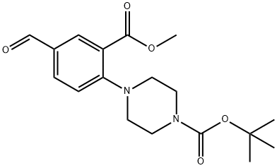 tert-Butyl 4-[4-formyl-2-(methoxycarbonyl)-phenyl]piperazine-1-carboxylate Structural