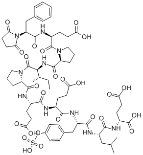 SUC-PHE-GLU-PRO-ILE-PRO-GLU-GLU-TYR(SO3H)-LEU-D-GLU-OH