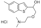 alpha-((2-(Dimethylamino)ethoxy)methyl)-5-methylbenzo(b)thiophene-2-me thanol hydrochloride