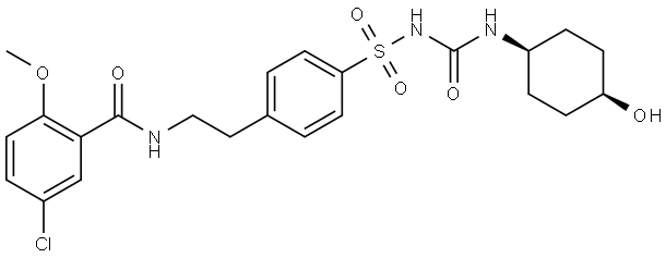 cis-5-Chloro-N-[2-[4-[[[[(4-hydroxycyclohexyl)
aMino]carbonyl]aMino]sulfonyl]phenyl]ethyl]-2-MethoxybenzaMide Structural