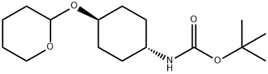 trans-[2-(4-tert-Butyloxycarbonylamino)cyclohexyloxy]tetrahydro-2H-pyran Structural