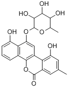 12-((6-Deoxyhexopyranosyl)oxy)-1,10-dihydroxy-8-methyl-6H-benzo(d)naph tho(1,2-b)pyran-6-one Structural