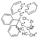 Diphenylmethylidene(cyclopentadienyl)(9-fluorenyl)zirconium dichloride Structural